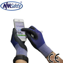 NMSAFETY en388:2016 blue and black pu gloves
